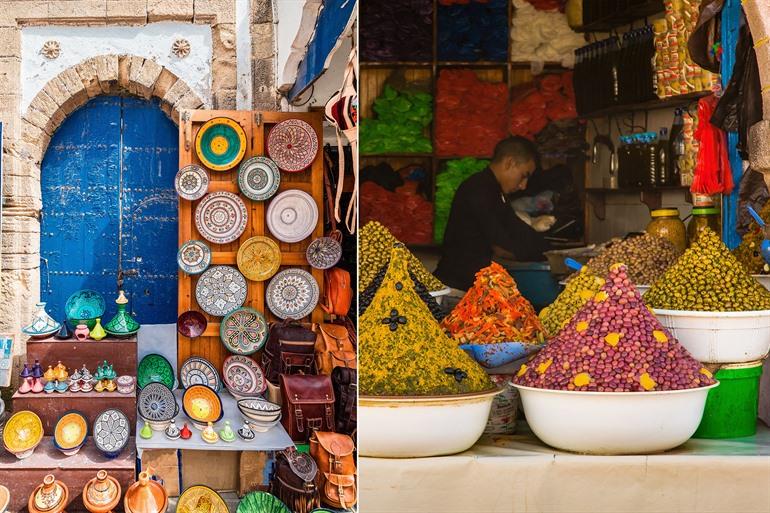 Souvenirwinkeltjes in Essaouira, Marokko