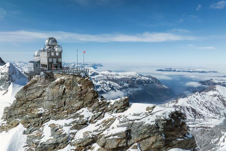 Sphinx Observatory op de Jungfrau