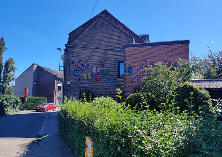 Spring van MauMau, street-art Kessel-Lo