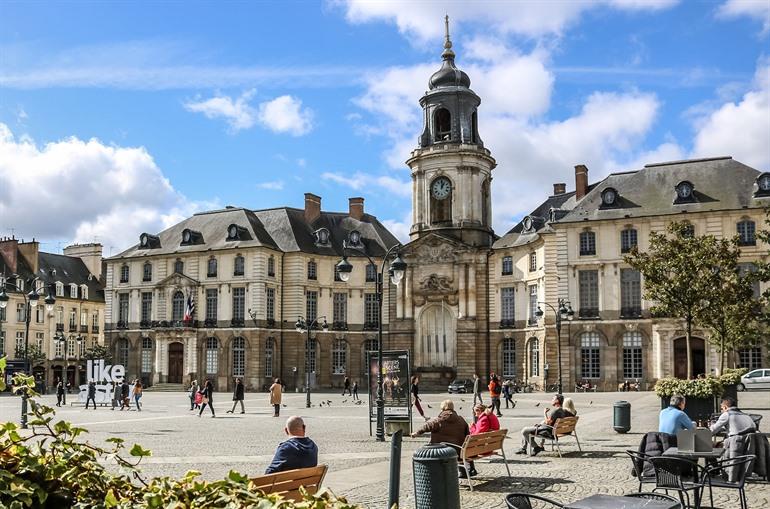 Stadhuis op het Place de la Mairie, Rennes 
