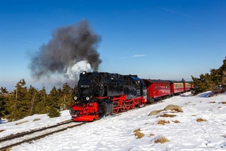 Met de Brockenbahn stoomtrein naar de top van de Brocken, de hoogste berg van de Harz