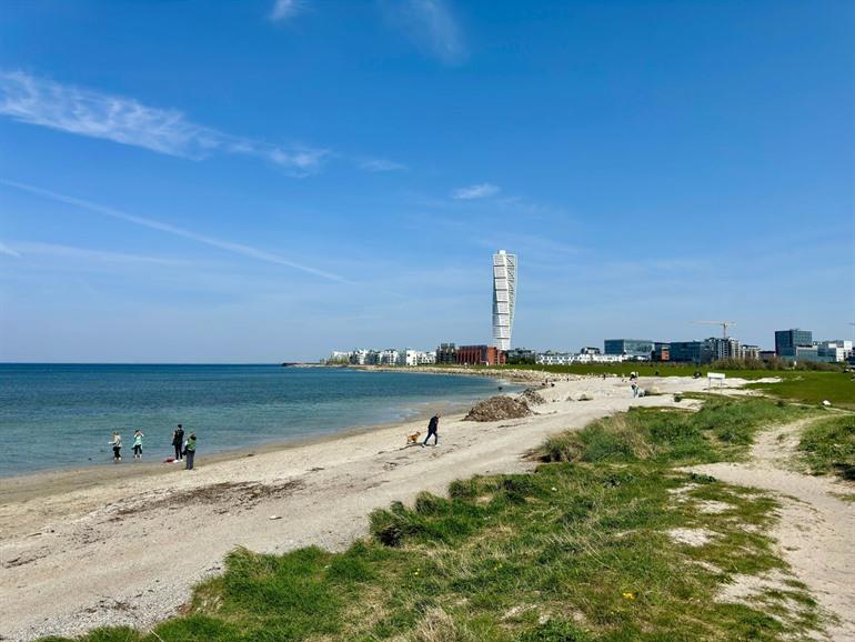 Strand van Ribersborg in Malmö, Zweden 