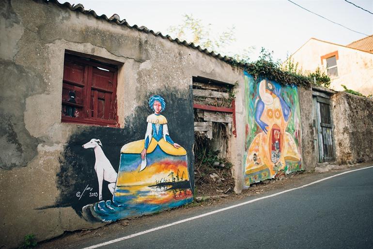Street-Art in het Canido district, Galicië