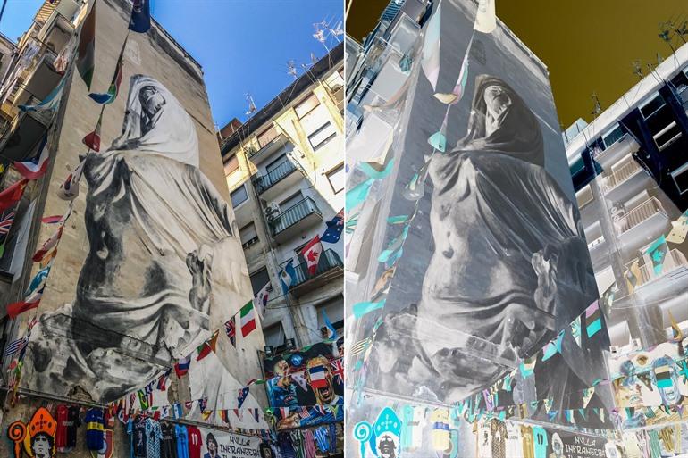 Street art Iside van Francisco Bosoletti, Napels