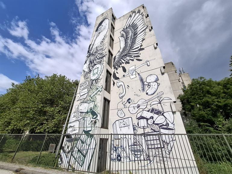 Street-art werk Heron in Heerlen