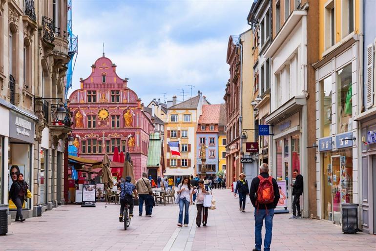 Struin door het centrum van Mulhouse