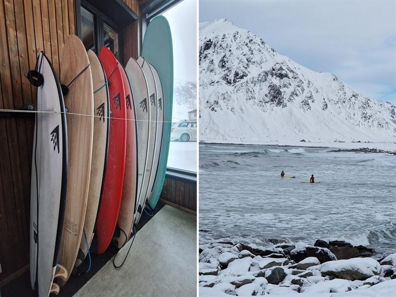 Surfen in de winter op de Lofoten