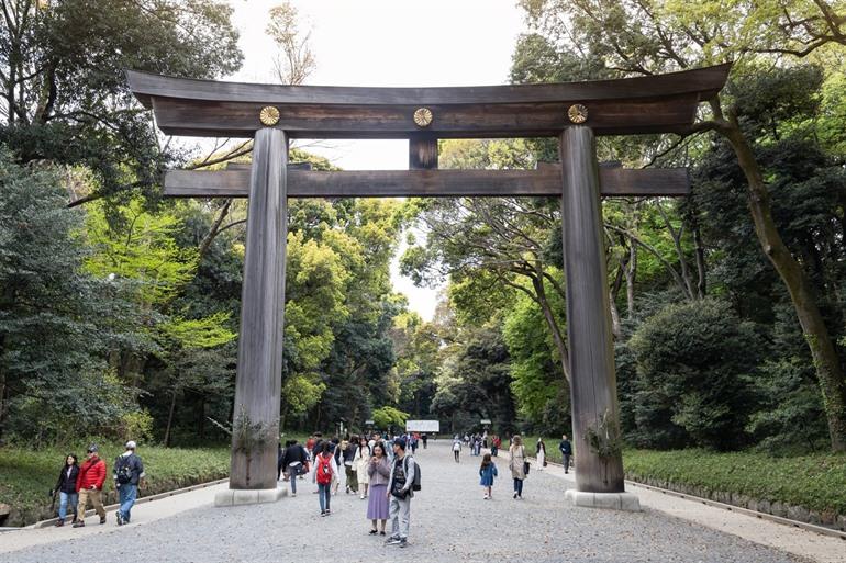 Torri poort bij het Meiji schrijn