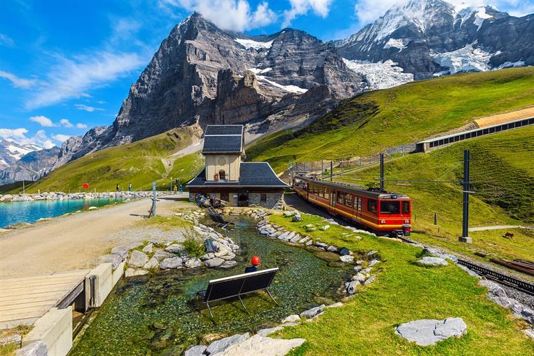 Treinrit naar de top van de Jungfraujoch
