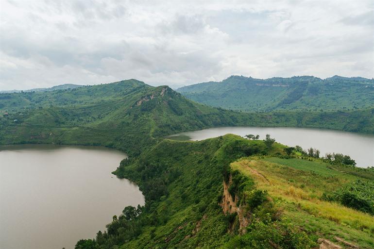 Uitzicht landschap Queen Elizabeth National Park