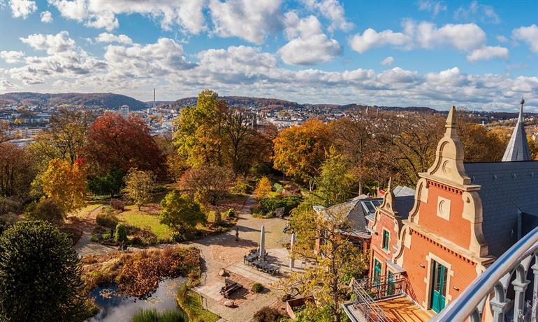 Uitzicht op botanische tuin van Wuppertal