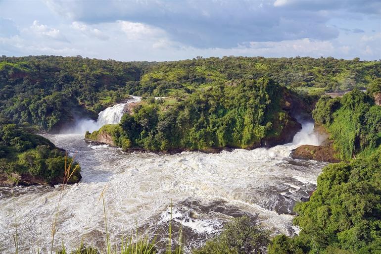 Uitzicht op de indrukwekkende Murchison Falls