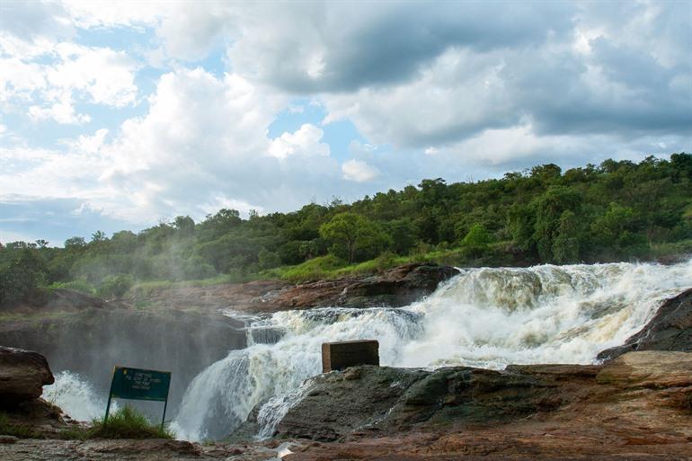 Uitzicht op de indrukwekkende Murchison Falls