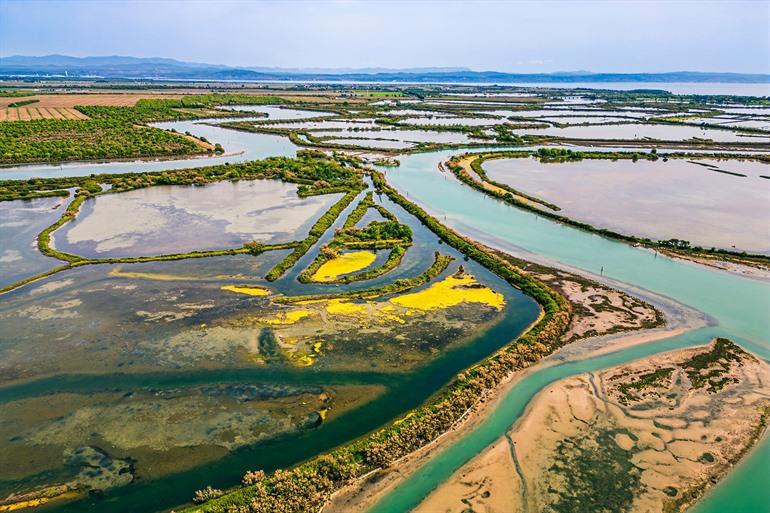 Uitzicht op de lagune van Grado