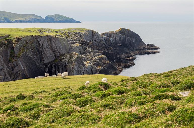 Uitzicht op Dursey Island vanuit de kabelbaan, Ierland