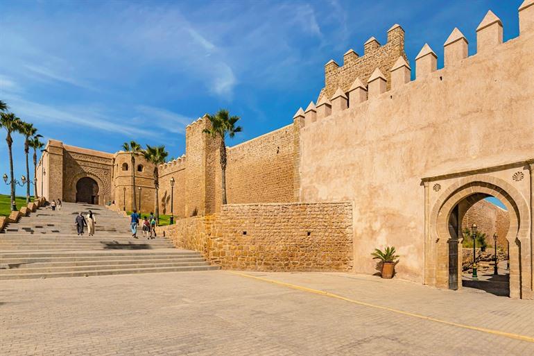 Uitzicht op een deel van de Kasbah les Oudaies in Rabat