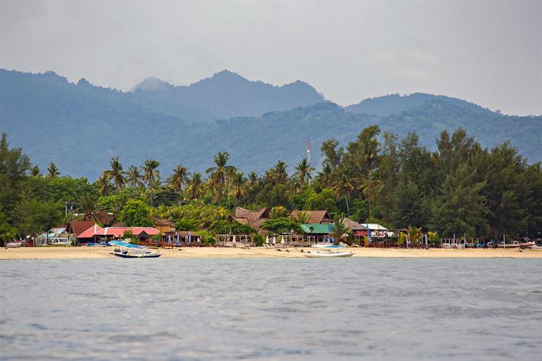 Uitzicht op Gili Meno
