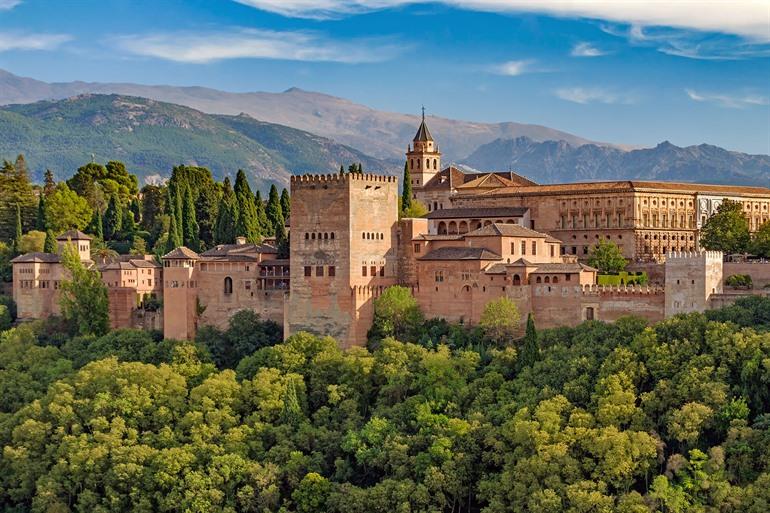Uitzicht op het Alhambra, Granada