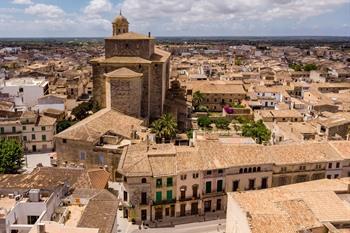 Uitzicht op het centrum van Llucmajor, Mallorca
