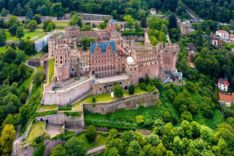 Uitzicht op het Kasteel van Heidelberg, Duitsland