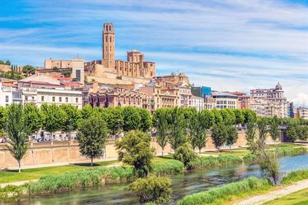 Uitzicht op Lleida, Catalonië