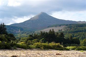Uitzicht op top van Goat Fell, het hoogste punt van het eiland