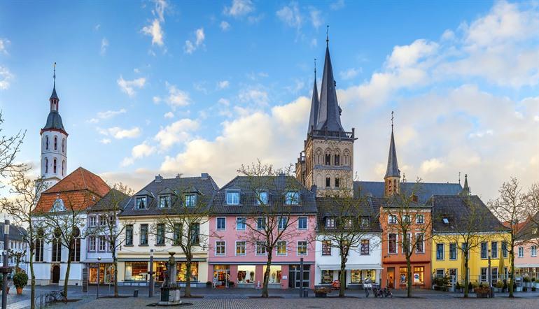 Uitzicht op Xanten, Ruhrgebied in Noordrijn-Westfalen