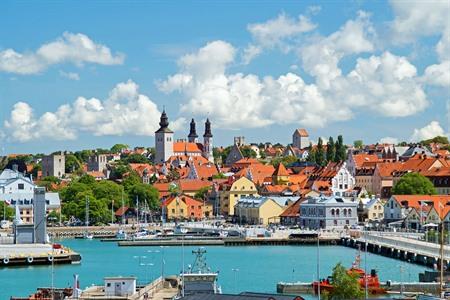 Uitzicht over de stad Visby, Gotland