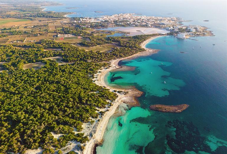 Uitzicht over het natuurgebied Es Trenc, Mallorca