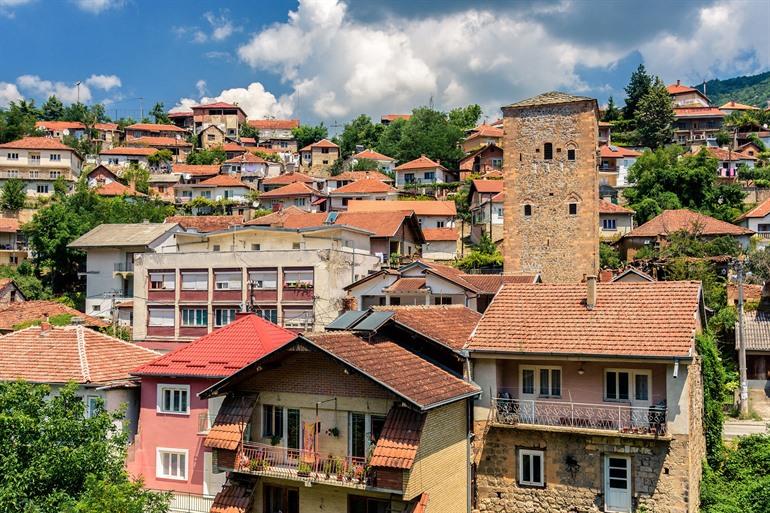 Uitzicht over Kratovo, Noord-Macedonië
