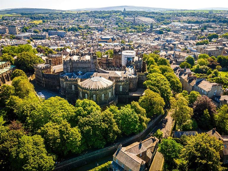 Uitzicht over Lancaster, Noordwest-Engeland