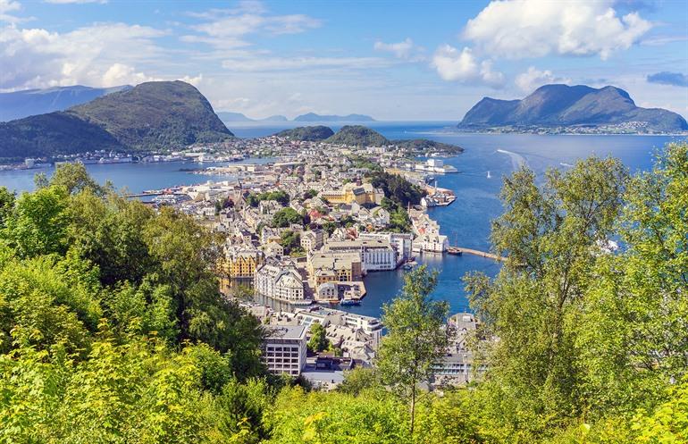 Uitzicht over Ålesund, Noorwegen