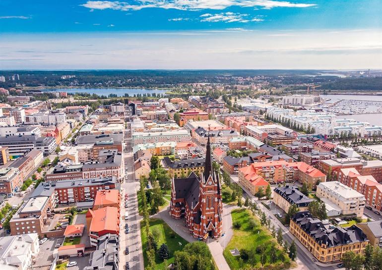 Uitzicht over Luleå, Zweden