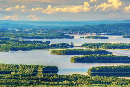 Uitzicht over Mora, Zweden 