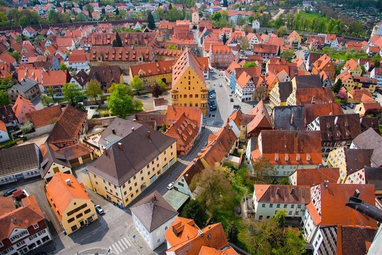 Uitzicht over Nördlingen, Duitsland