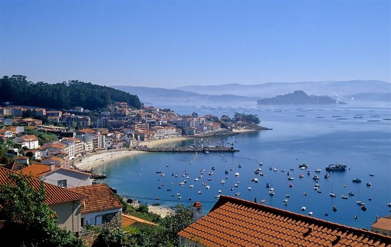 Uitzicht over Pontevedra, Galicië