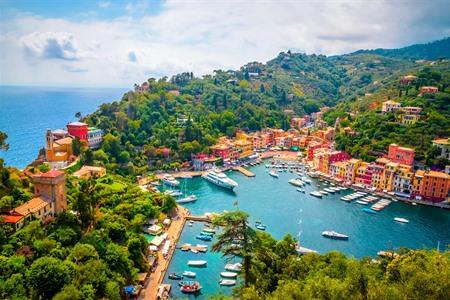 Uitzicht over Portofino, Ligurië