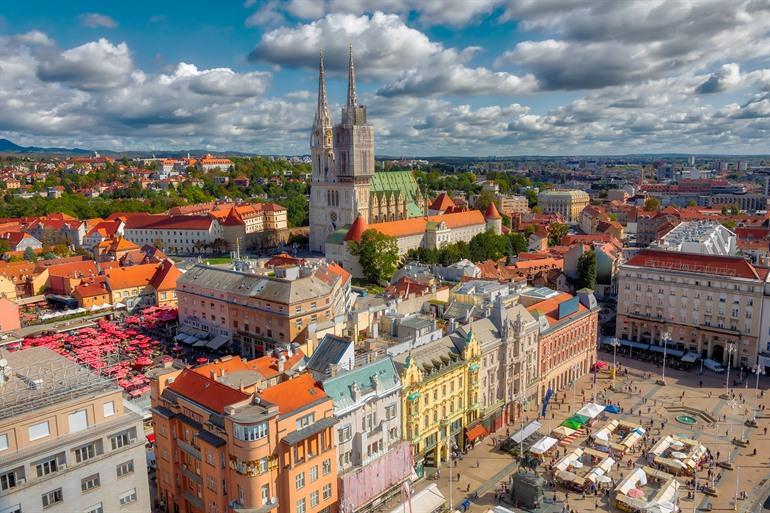 Uitzicht over Zagreb, Kroatië