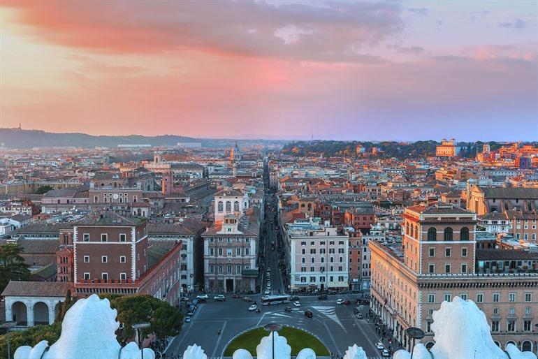 Uitzicht vanaf het Monument van Victor Emanuel II, Rome
