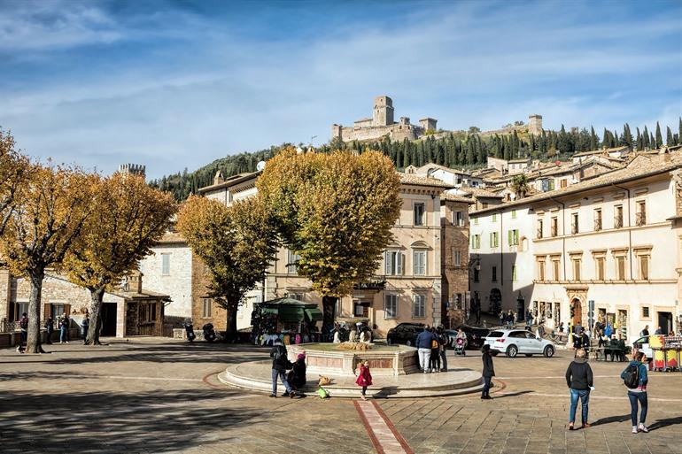Uitzicht vanaf Piazza Santa Chiara, Assisi