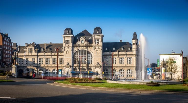 Uitzicht Verviers met fontein, Ardennen