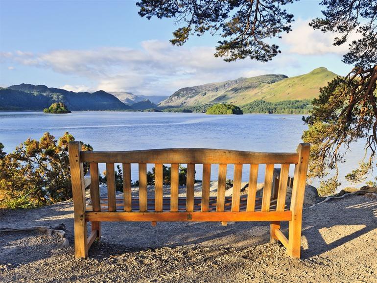 Uitzichtpunt Friar's Crag over Derwent Water, Lake District