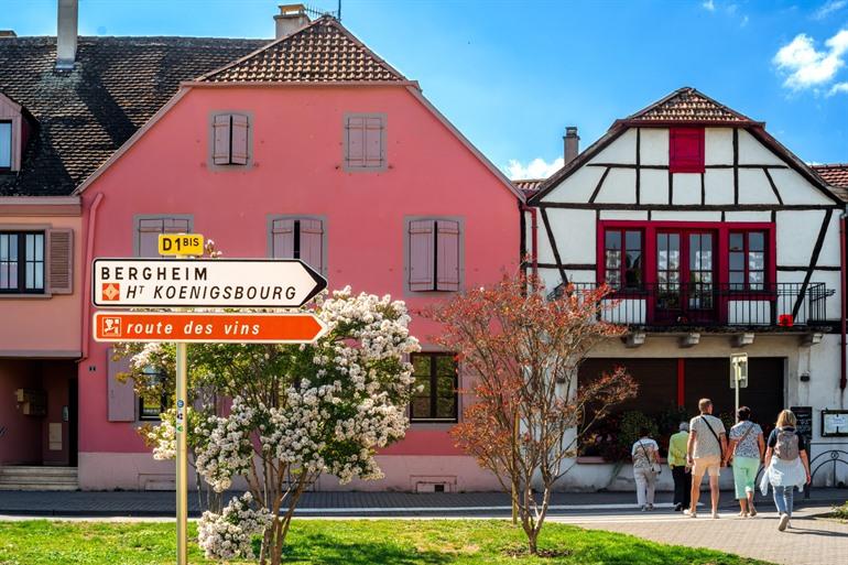 Verkeersbord voor Route des vins