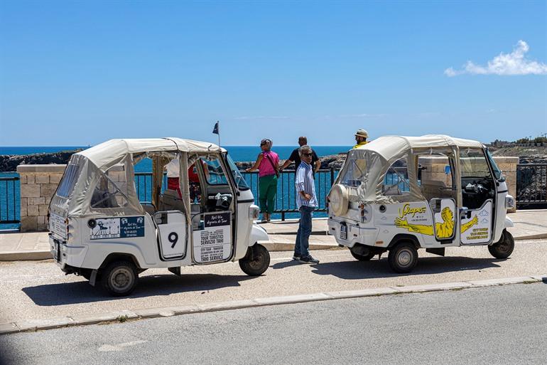 Verken de mooiste plekjes van Polignano a Mare en de kustlijn met deze Tuk Tuk Tour