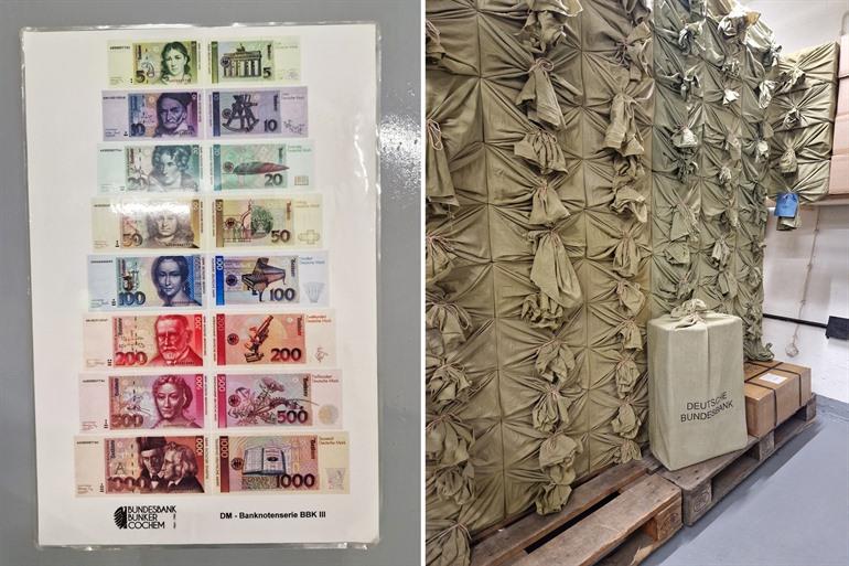 Vervangende Duitse Munt in de Bundesbank Bunker in Cochem