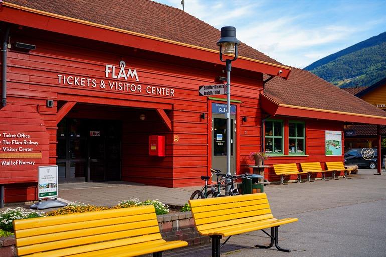 Visitor center voor Flåm-trein, Noorwegen