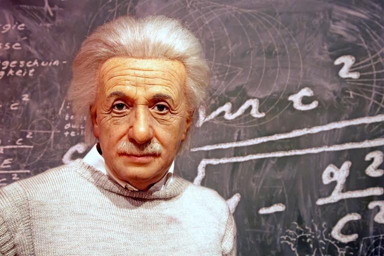 Wassen beeld Einstein in Madame Tussauds, Londen