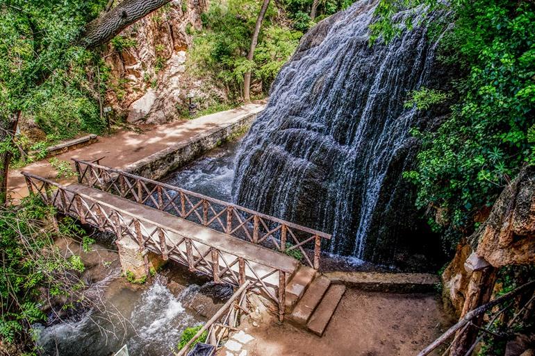Watervallen bij Monasterio de Piedra, vlakbij Zaragoza