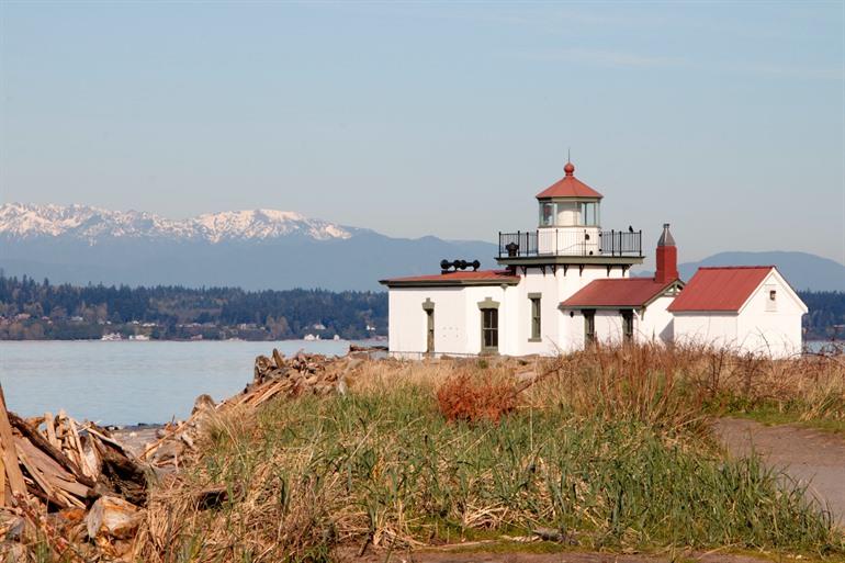West Point Light in het Discovery Park