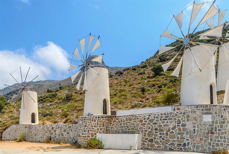 Windmolens in Heraklion, Griekenland